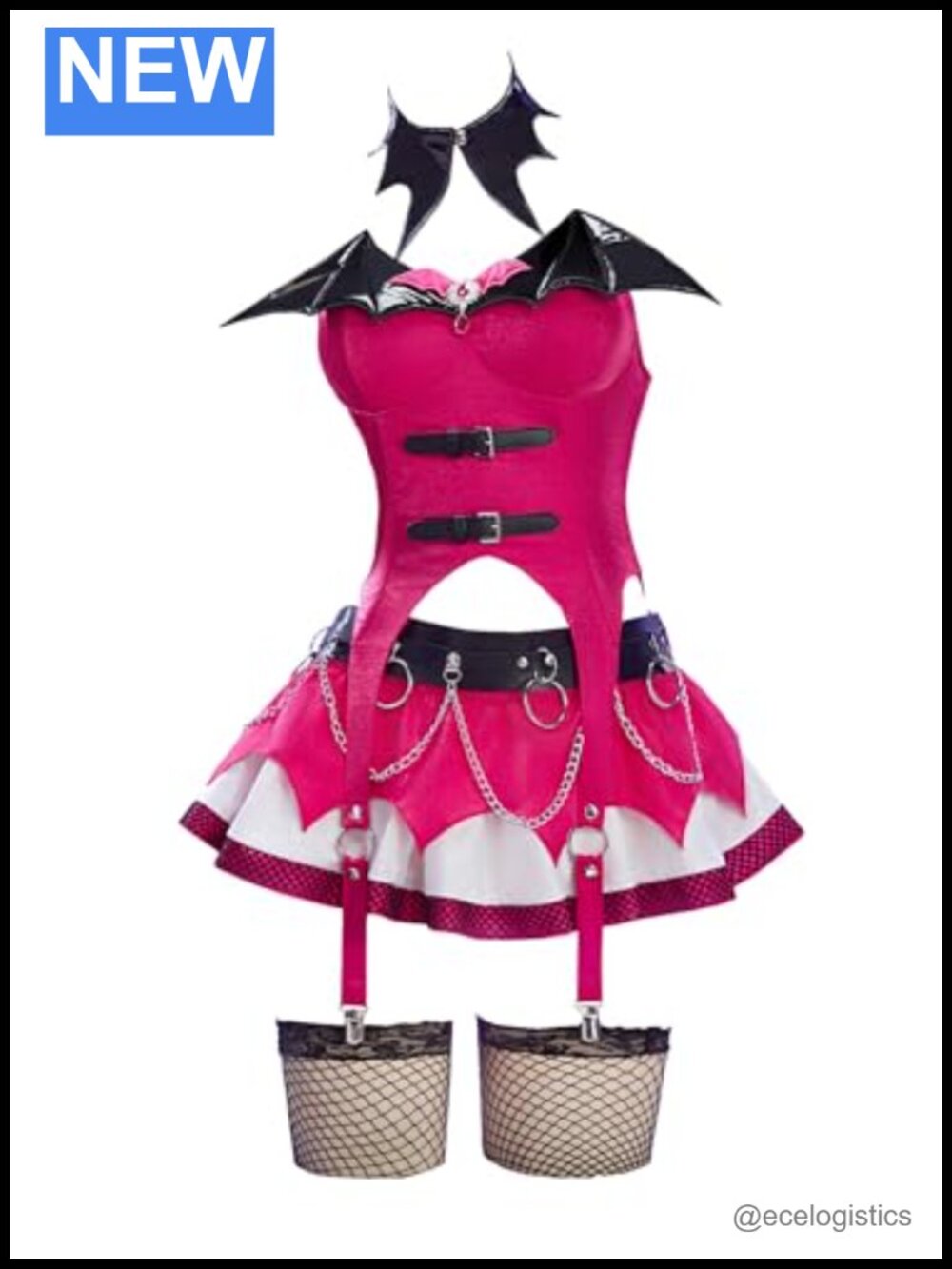 Gothic Satin Corset Top and Skirt Set with Gloves, Stockings, Cosplay Outfit